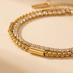gold Winifred Gold Tone Layered Box Chain