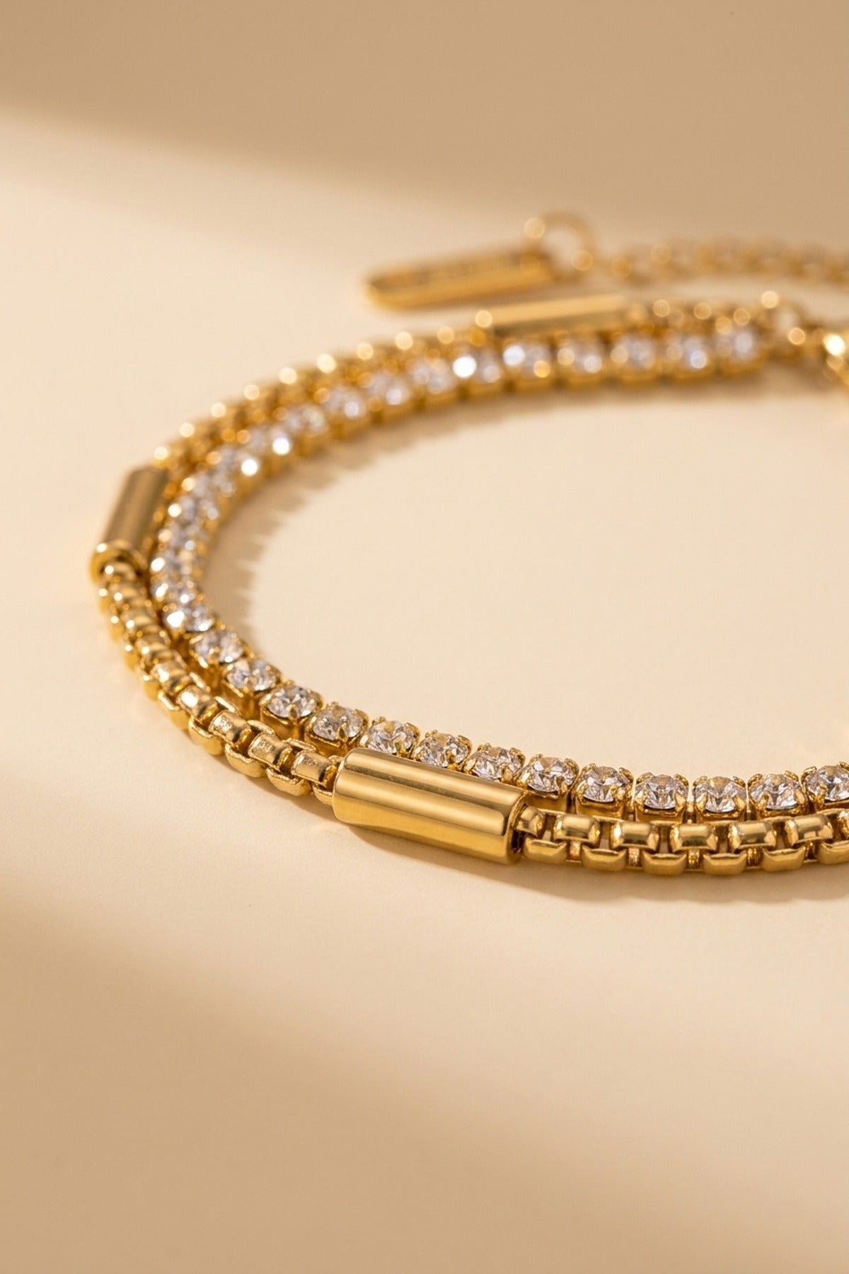 gold Winifred Gold Tone Layered Box Chain