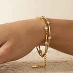 gold Winifred Gold Tone Layered Box Chain