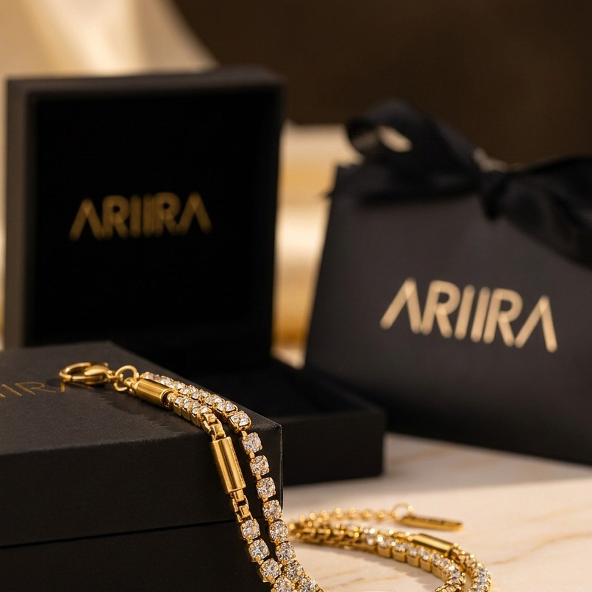 gold Winifred Gold Tone Layered Box Chain