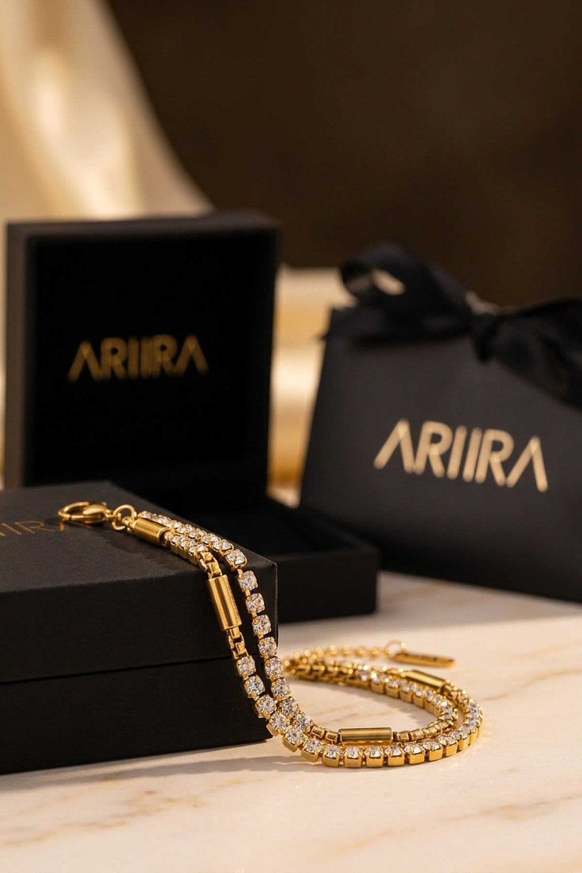 gold Winifred Gold Tone Layered Box Chain