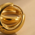Gold Yvonne Gold Tone Teardrop Huggie Hoop