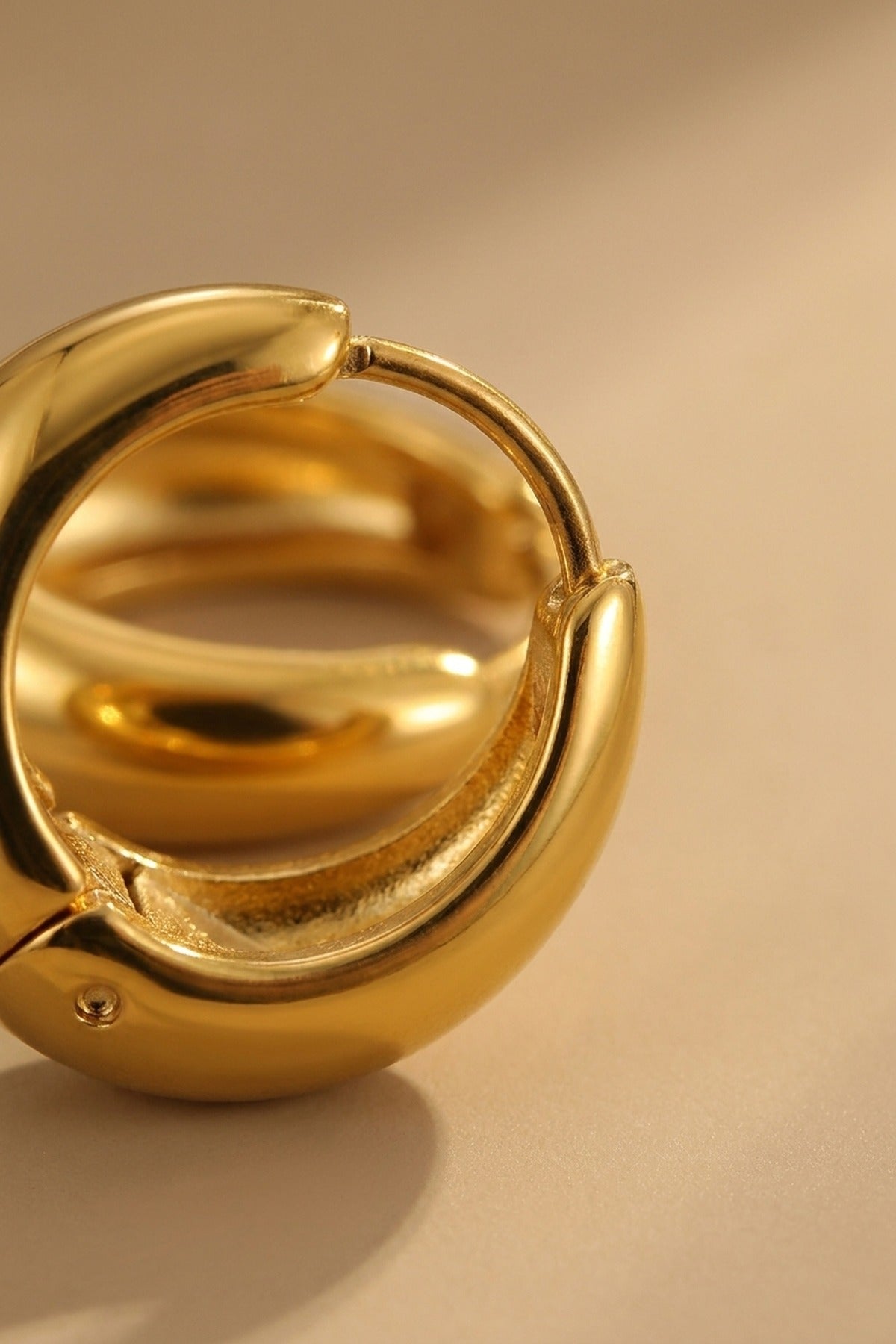 Gold Yvonne Gold Tone Teardrop Huggie Hoop