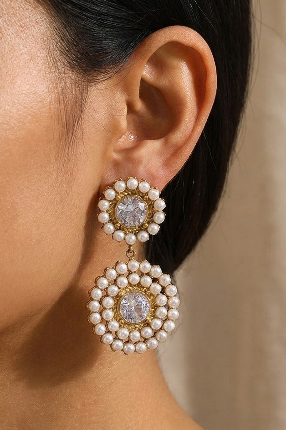 gold Caoimhe Gold Tone Faux Pearl