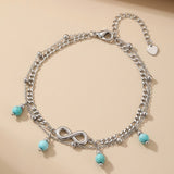 Silver-Tone Dilara Layered Infinity Symbol Anklet