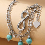 Silver-Tone Dilara Layered Infinity Symbol Anklet