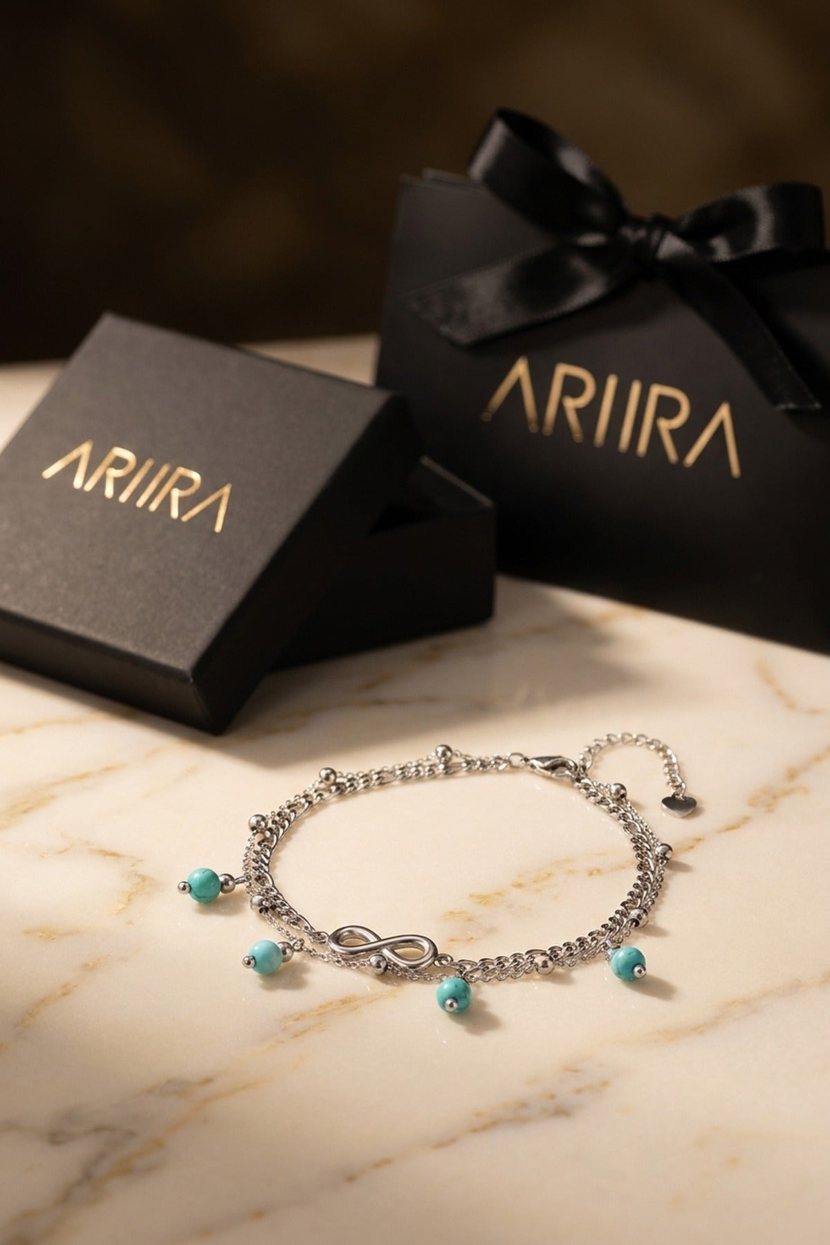 Silver-Tone Dilara Layered Infinity Symbol Anklet