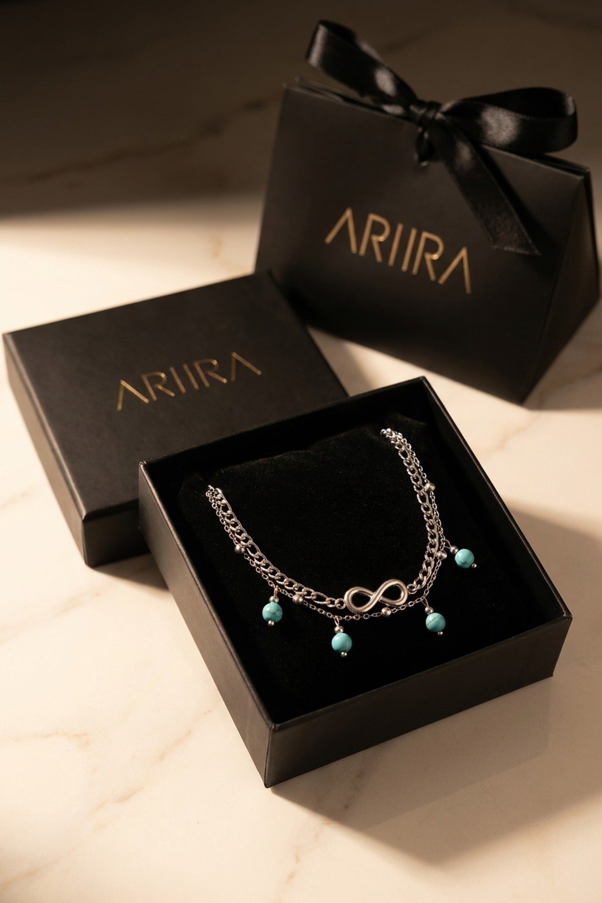 Silver-Tone Dilara Layered Infinity Symbol Anklet