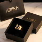 Gold-Tone Fenella Wavy Band Crystal Embellished Ring