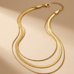 Gold Cherry Triple Layered Flat Snake Chain
