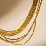 Gold Cherry Triple Layered Flat Snake Chain