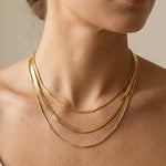 Gold Cherry Triple Layered Flat Snake Chain