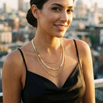 Gold Cherry Triple Layered Flat Snake Chain