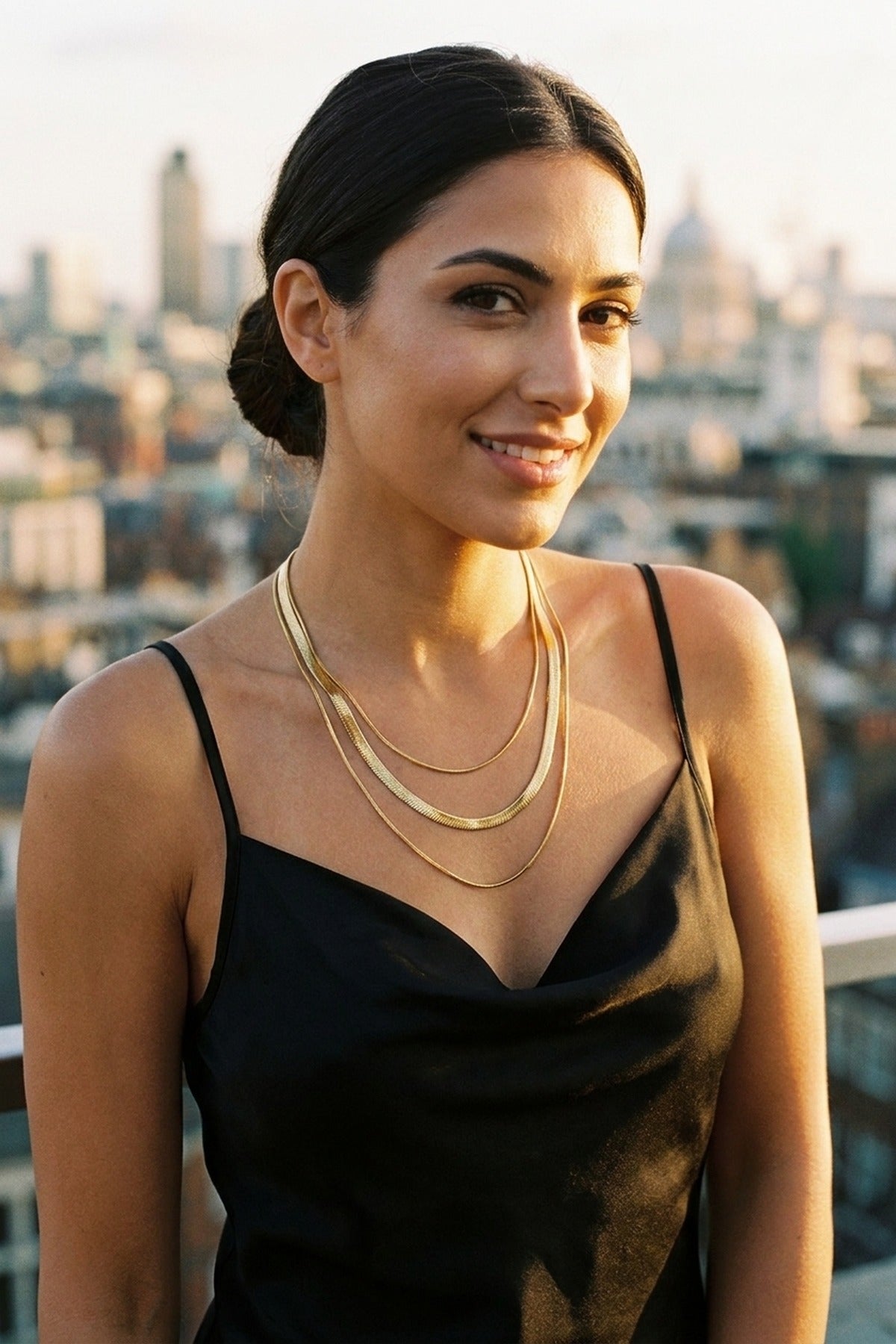 Gold Cherry Triple Layered Flat Snake Chain