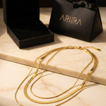 Gold Cherry Triple Layered Flat Snake Chain
