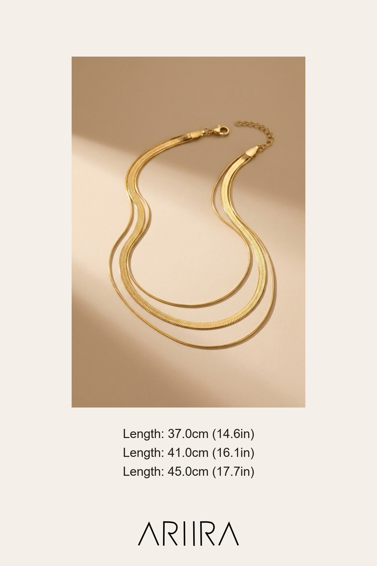 Gold Cherry Triple Layered Flat Snake Chain