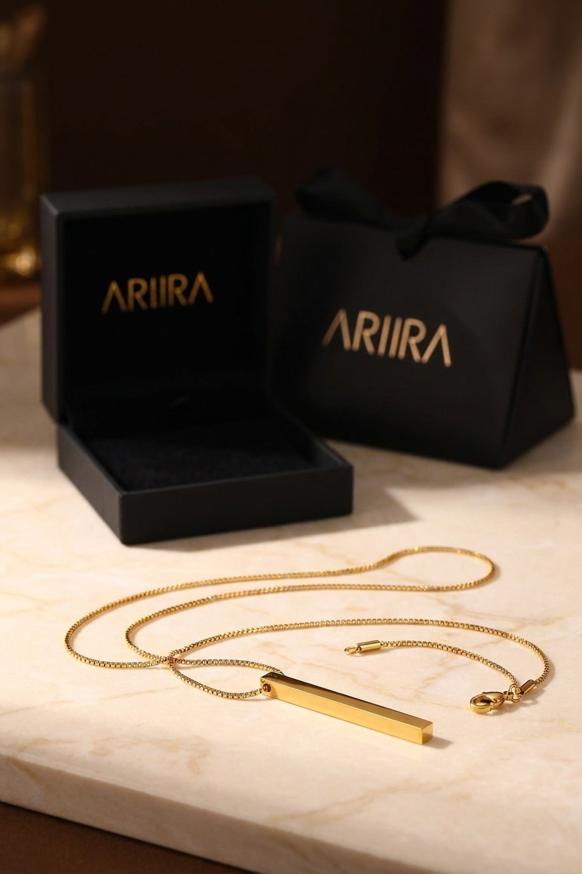 gold Devon Gold Tone Lariat Bar Pendant