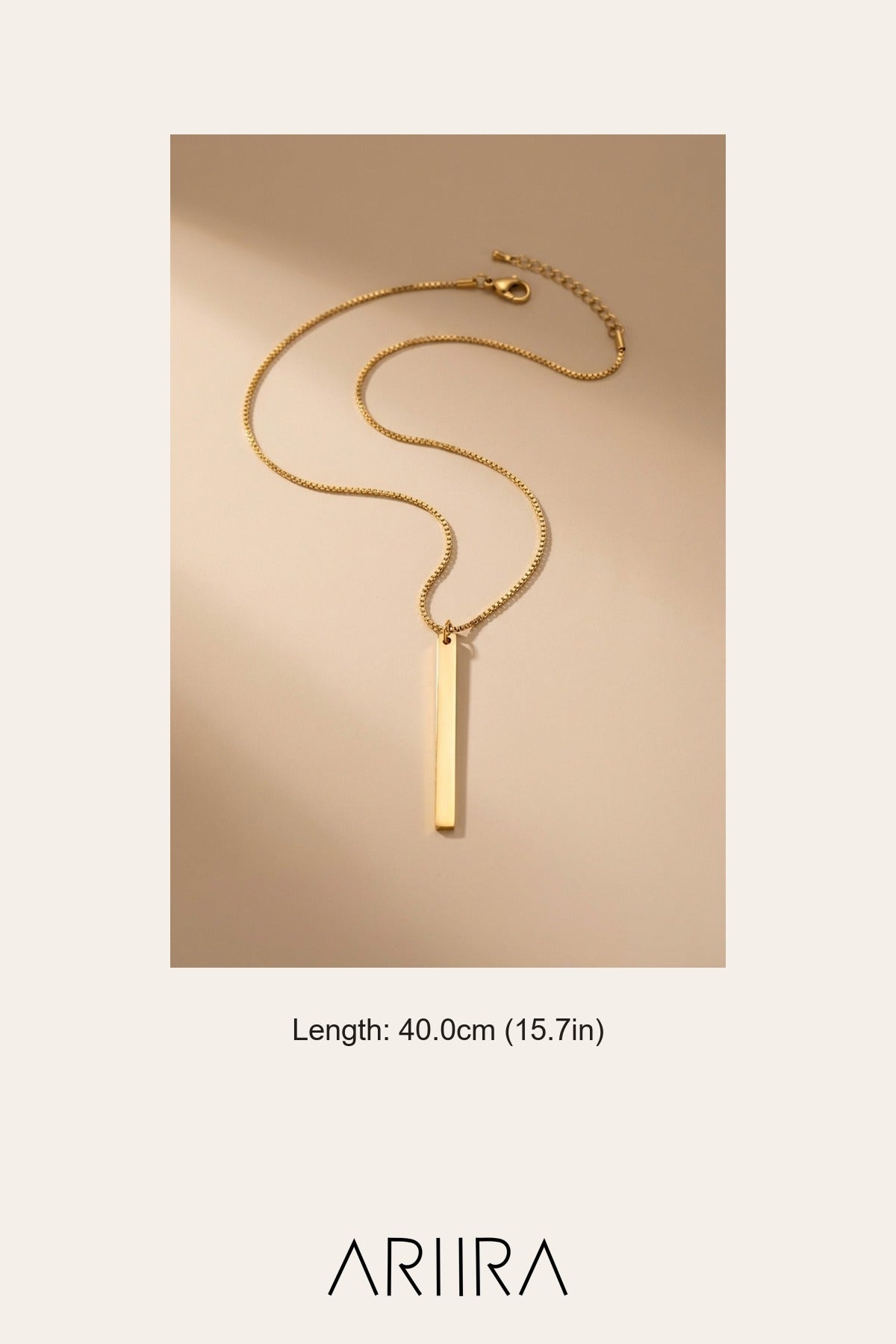 gold Devon Gold Tone Lariat Bar Pendant