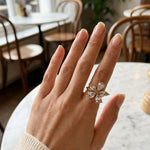 Gold Finlay Gold Tone Crystal Flower Open
