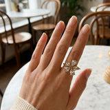 Gold Finlay Gold Tone Crystal Flower Open