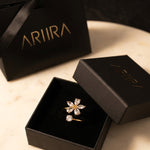 Gold Finlay Gold Tone Crystal Flower Open