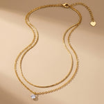 Gold Hara Layered Gold Tone Solitaire Pendant