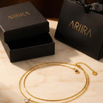 Gold Hara Layered Gold Tone Solitaire Pendant