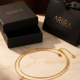 Gold Hara Layered Gold Tone Solitaire Pendant