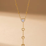 gold Indra Gold Tone Cascading Hearts Lariat
