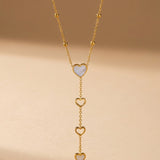 gold Indra Gold Tone Cascading Hearts Lariat