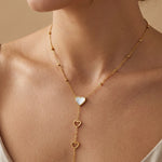 gold Indra Gold Tone Cascading Hearts Lariat