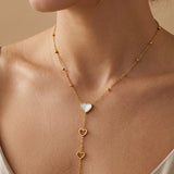 gold Indra Gold Tone Cascading Hearts Lariat