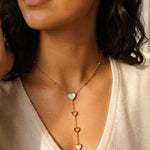 gold Indra Gold Tone Cascading Hearts Lariat