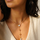 gold Indra Gold Tone Cascading Hearts Lariat