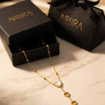 gold Indra Gold Tone Cascading Hearts Lariat