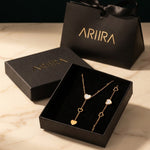 gold Indra Gold Tone Cascading Hearts Lariat
