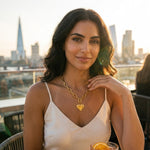 Gold Jaya Chunky Link Heart Pendant Necklace