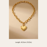 Gold Jaya Chunky Link Heart Pendant Necklace