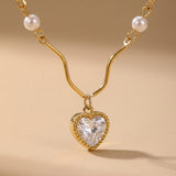Gold Magnolia Wavy Chain Pearl