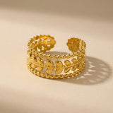 Gold Meadow Gold Tone Open Leaf Band