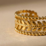 Gold Meadow Gold Tone Open Leaf Band