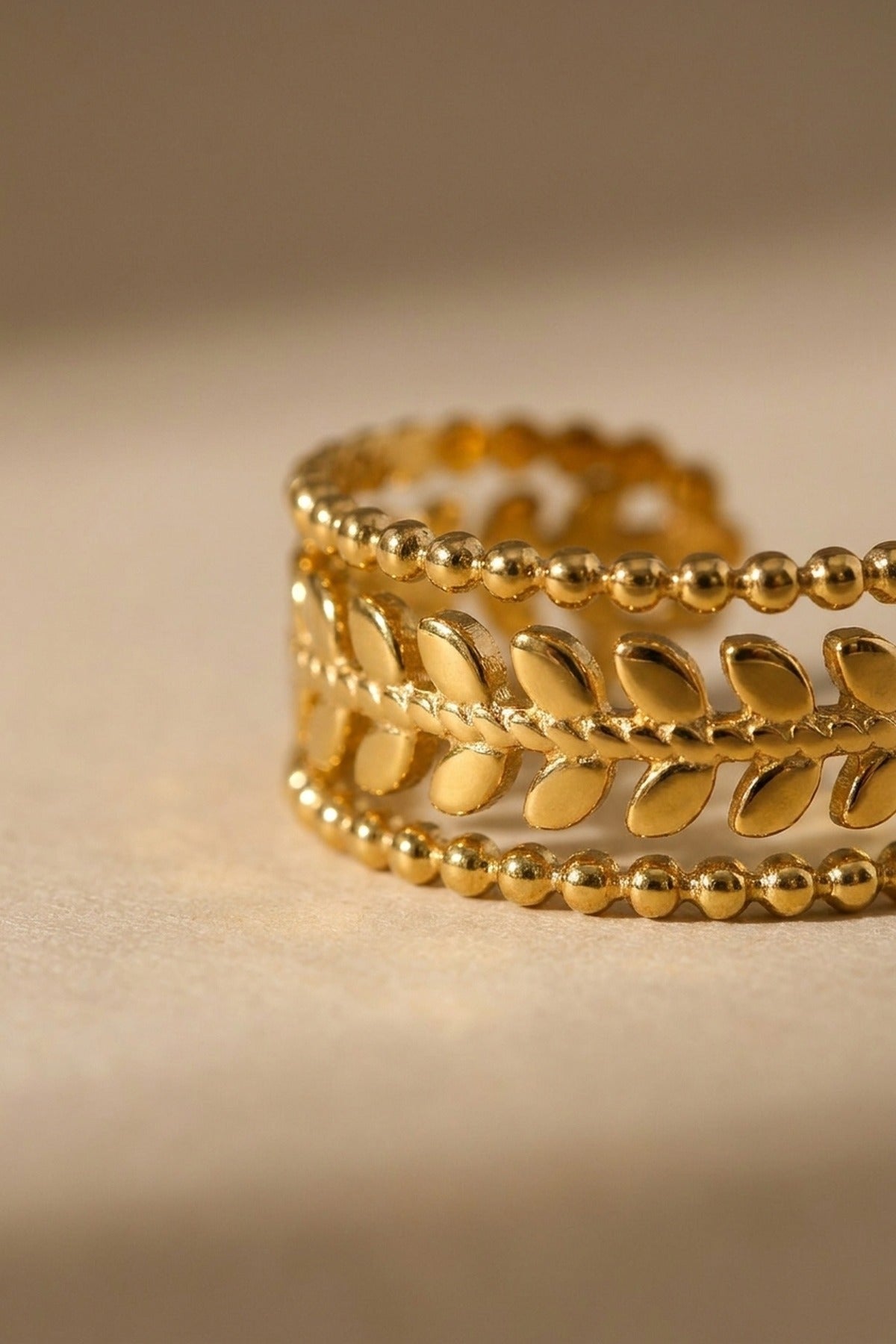 Gold Meadow Gold Tone Open Leaf Band