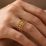 Gold Meadow Gold Tone Open Leaf Band