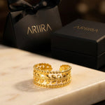 Gold Meadow Gold Tone Open Leaf Band