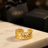 Gold Meadow Gold Tone Open Leaf Band
