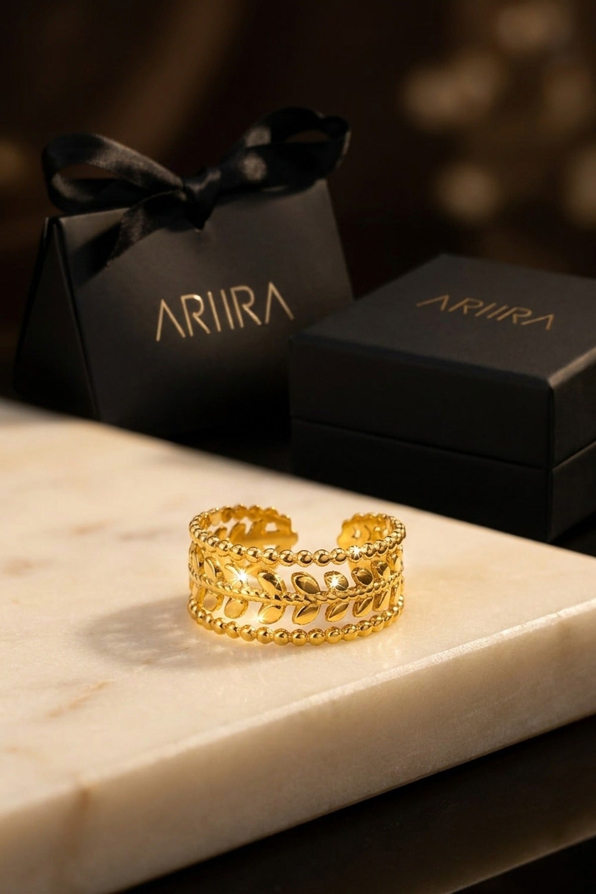 Gold Meadow Gold Tone Open Leaf Band