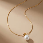 Gold Oona Gold Tone Single Pearl Pendant