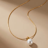 Gold Oona Gold Tone Single Pearl Pendant