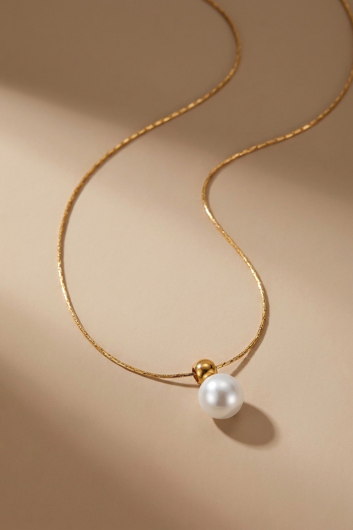 Gold Oona Gold Tone Single Pearl Pendant