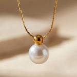 Gold Oona Gold Tone Single Pearl Pendant